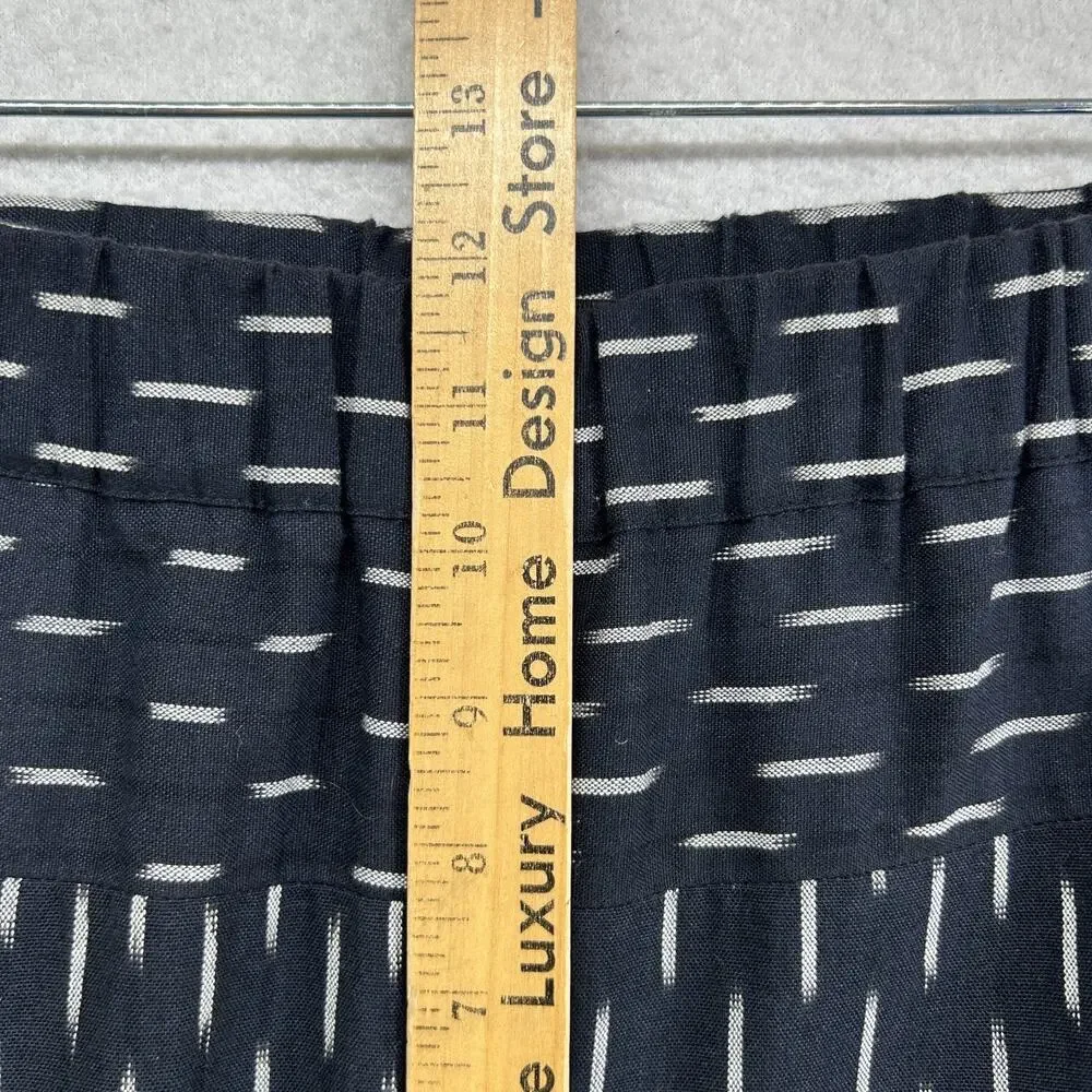 J.CREW Pants Womens 10 Pull On Ikat Cropped Metallic Tux Stripes Cotton Blue
